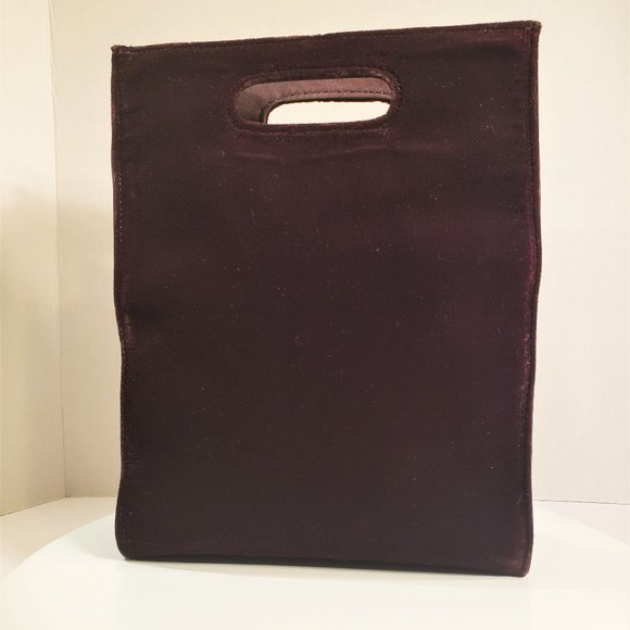 Enzo Angiolini Black Velvet Clutch Handle Small Tote Handbag New No Tags - Picture 1 of 10